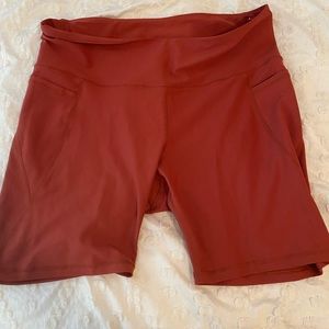 Biker shorts from old navy. Like a orange/ reddish color
